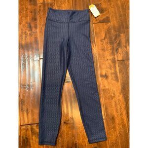 The Upside Navy Textured High-Waist Leggings